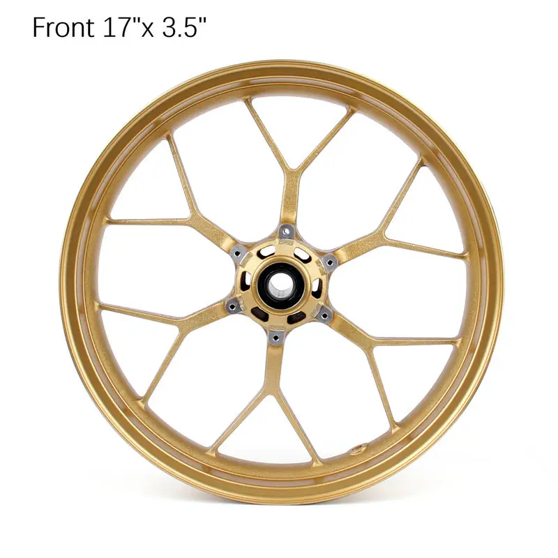 Front Gold Artudatech мотоцикл на заказ Золотой Серый передний задний обод колеса 1" для Honda CBR1000RR CBR 1000 RR 2006 2007 2008 2009 2010 - Цвет: Front Gold
