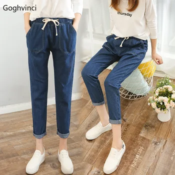 

Jeans Women Summer 2020 New Korean Style Straight Girl Slim Retro High-waist Female Elegant Pockets Daily All-match Harajuku