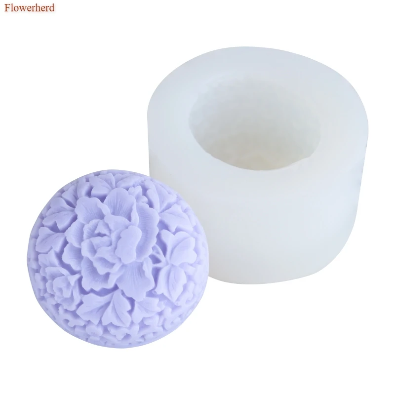 3d цветок мягкая силиконовая форма пиона круглая сделай сам мыло ручной работы