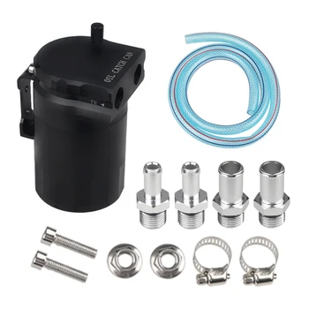 

Round Universal Oil Catch Tank Can Aluminium Fuel Car Auto Aluminum Reservoir Oil Catch Tank Black 4 Colors