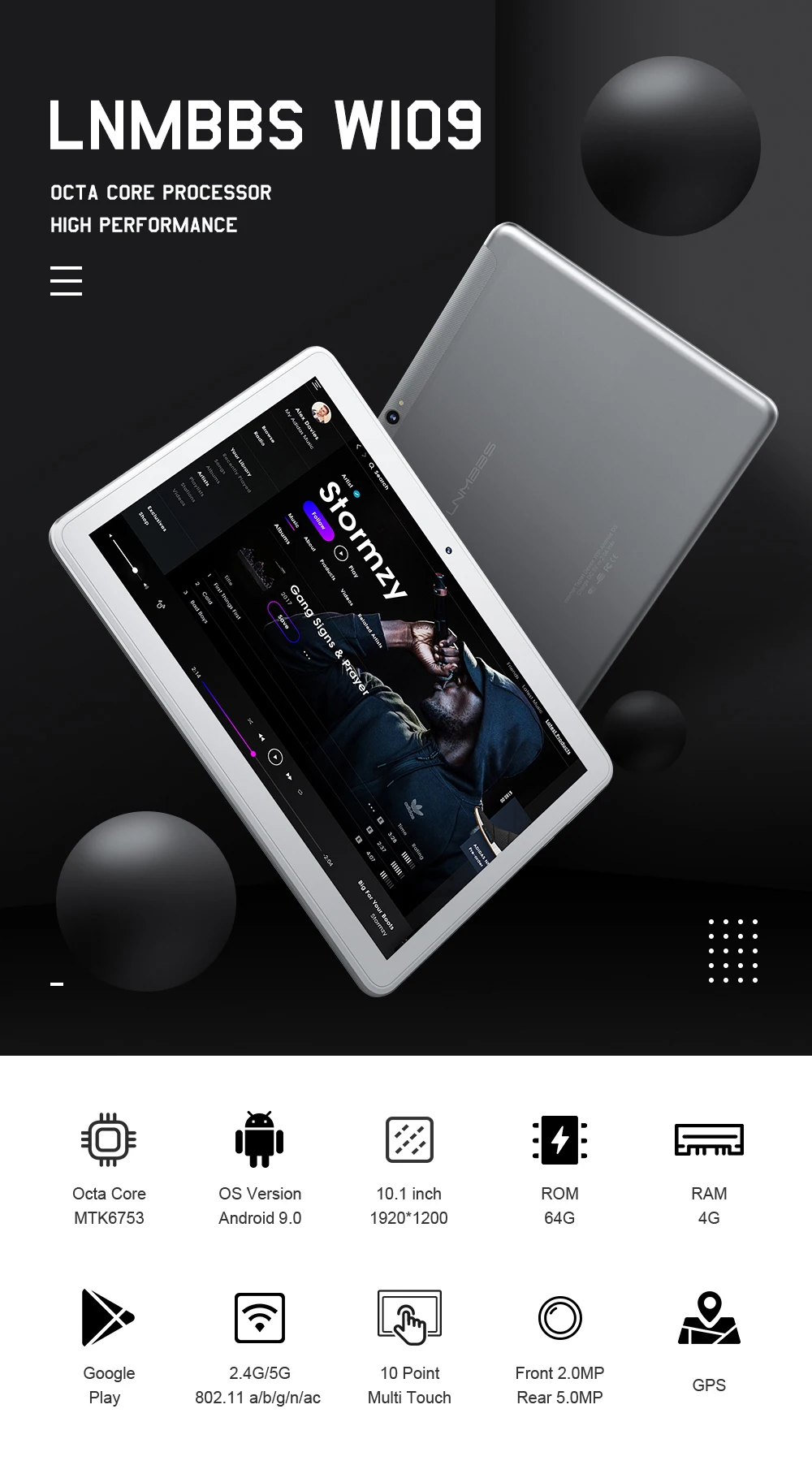 LNMBBS W109 10,1 дюймов планшет Android 9,0 3G/4G фаблет планшеты ram 4 Гб rom 64 Гб WiFi Bluetooth gps камеры SIM карты ips планшетный ПК