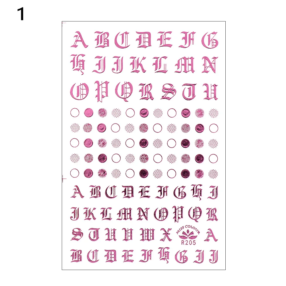 1 шт Розовое золото буквы 3D наклейки для ногтей черные слова персонаж наклейки для ногтей наклейки DIY украшения для ногтей