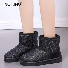 Женские зимние сапоги с блестками; короткие плюшевые женские новые теплые мягкие женские ботильоны; зимняя женская повседневная обувь на платформе с мехом