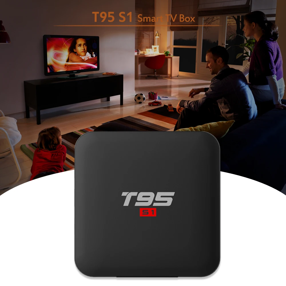 T95 S1 Android 7,1 ТВ приставка Amlogic S905W Смарт ТВ приставка четырехъядерный H.265 2 ГБ/16 ГБ 2,4G WiFi 100M LAN HD медиаплеер