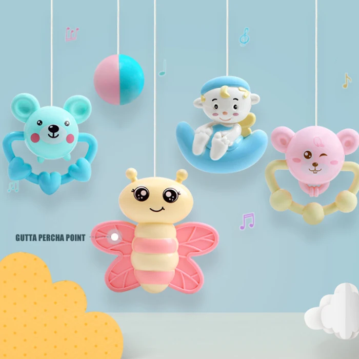 Appease Bed Bell Music Rotating Teether Projection Remote Control Bed Pendant Bell for Baby AN88