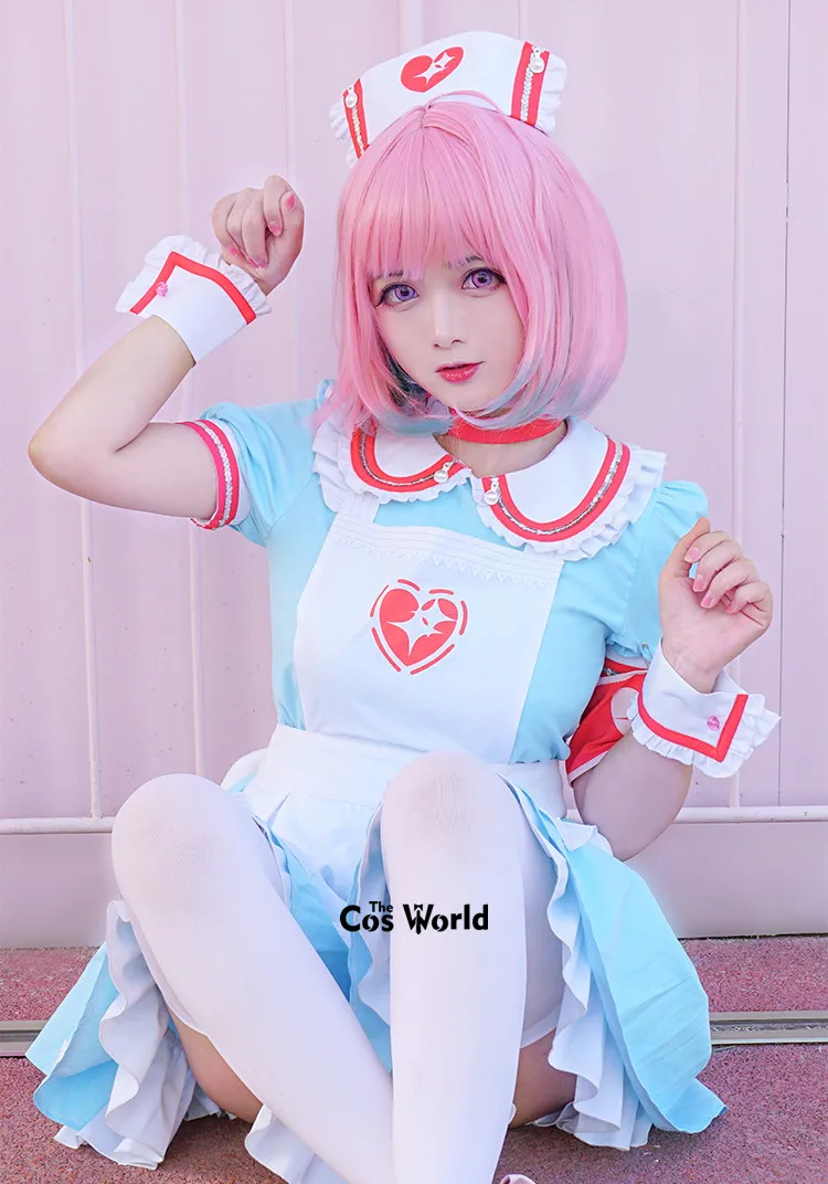 THE IDOLM@ STER/платье Золушки для девочек Yumemi Riamu, фартук горничной, униформа медсестры, наряд, аниме, костюмы для костюмированной вечеринки