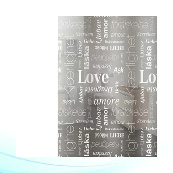 

1 PC Shower Curtain Eco-friendly Love Pattern Durable Bathing Curtain for Hotel Gym Bar Home