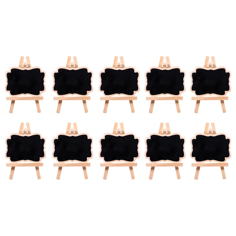 

Promotion! 10Pcs Mini Wooden Blackboard Message Chalkboard Table Number Wedding Party Decor 8.5*12*1.5cm