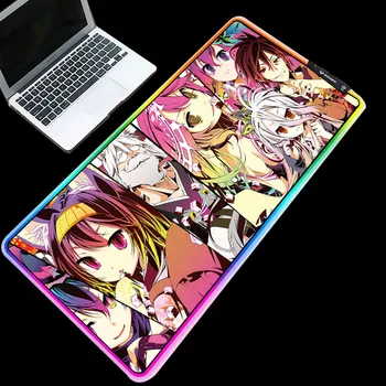 

Animation RGB Mouse Pad Cut Backlight No Game No Life Personality Colorful Lovely Desk Pad for Anime Cartoon Fans and Gamer
