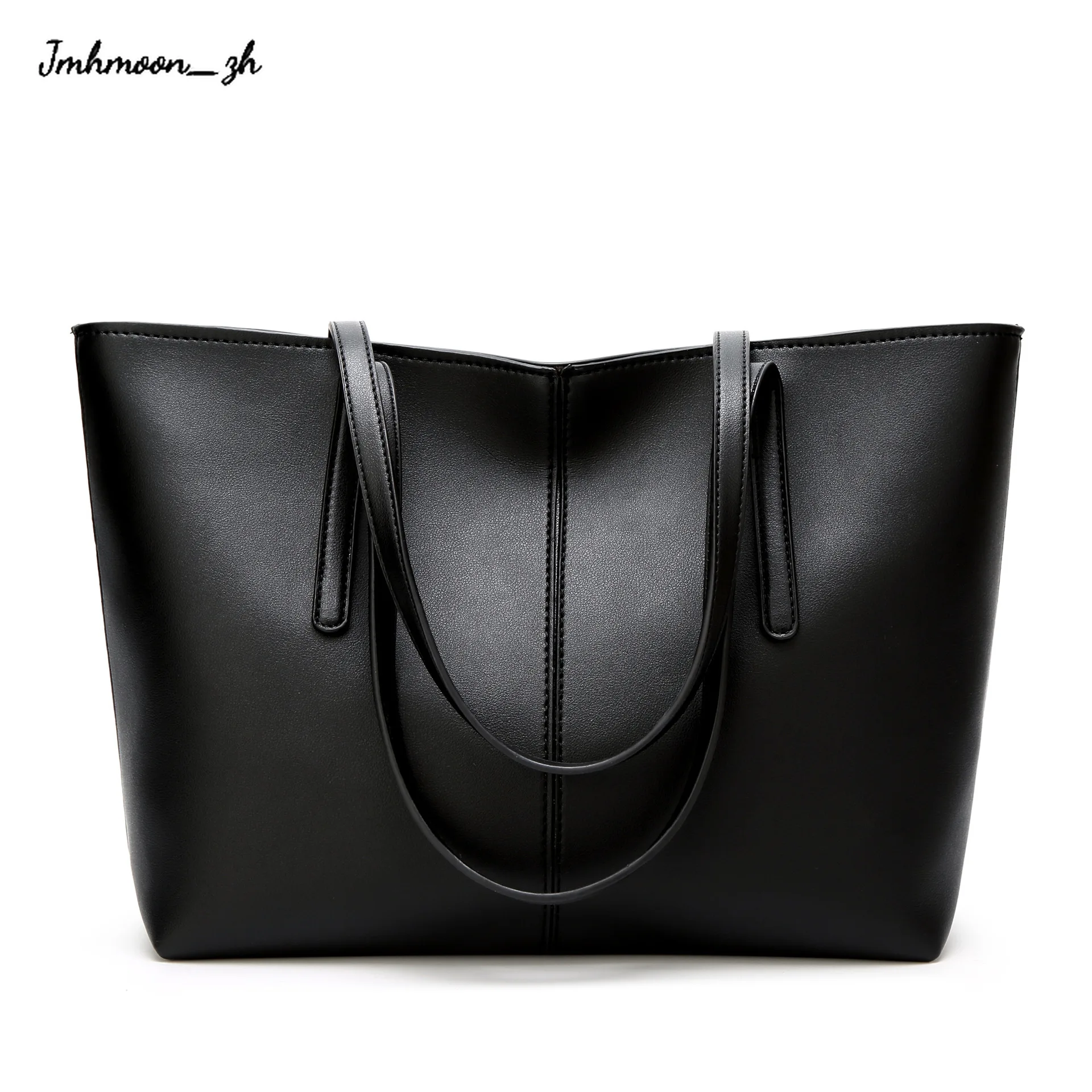 Bolso de mano de piel sintética Bolso de hombro Simple para mujer, bolsa de mano femenina, versátil, de gran capacidad, de diseño lujoso, color negro