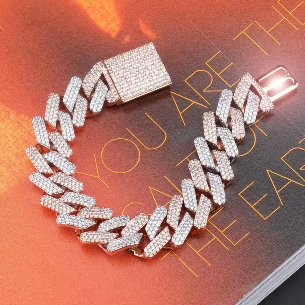 JINAO Iced Out 20 мм замок в стиле «Майями» большая застежка кубинская ссылка 7-9 дюймов Браслет AAA кубический циркон Bling хип хоп мужские ювелирные изделия подарок