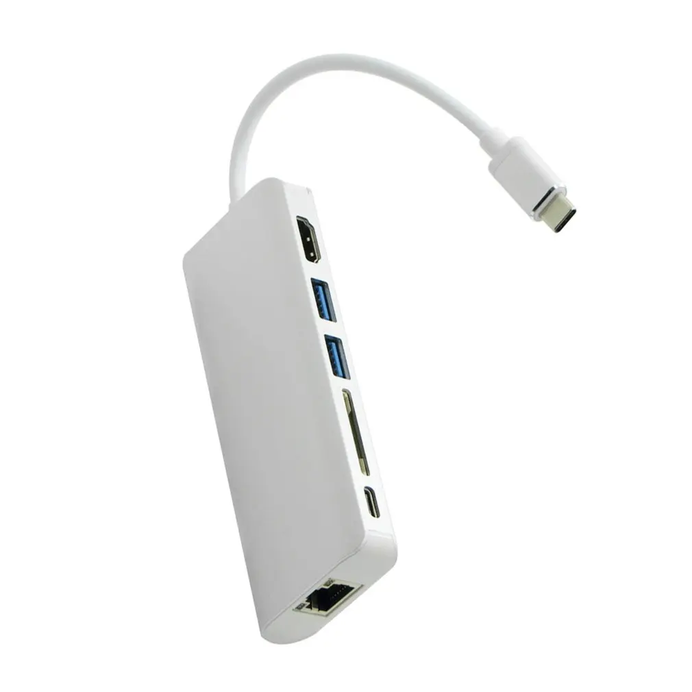 Type-C 3,1 к HDMI USB 3,0 sd-карта+ гигабитное сетевое устройство считывания порта USB-C для передачи данных USB комбинированный концентратор HDMI зарядный порт кабель адаптер