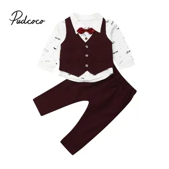 

New clothing sets gentleman kids clothes wedding and party boys clothes 3pcs/set print shirt+vest+pants roupas infantis menino