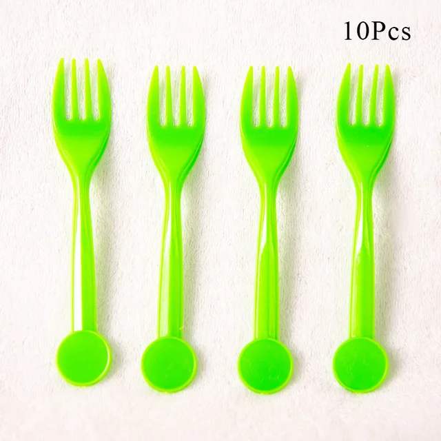 Fork 10pcs Volcano Dinosaur Theme Party Decoration Disposable Tableware Paper Cup Plate Box Banner Baby Shower Kids Birthday Party Supplies - Цвет: Fork 10pcs