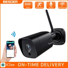 Besder 5mp 2-wayaudio bala câmera ip inteligente sony sensor de segurança à prova dwaterproof água câmera wi-fi motiondetection onvif cctv vigilância