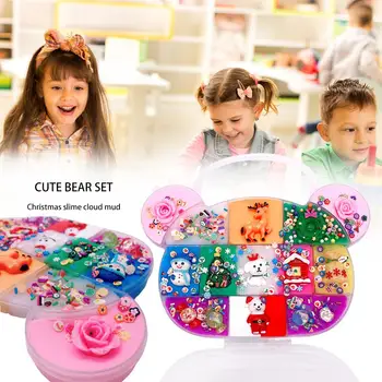 

Christmas Slime Cloud Mud With Bear Box Non-toxic Baby Unpacking Toy Gift Set Tear-up-resistant Toy Mud Educational Toy Set