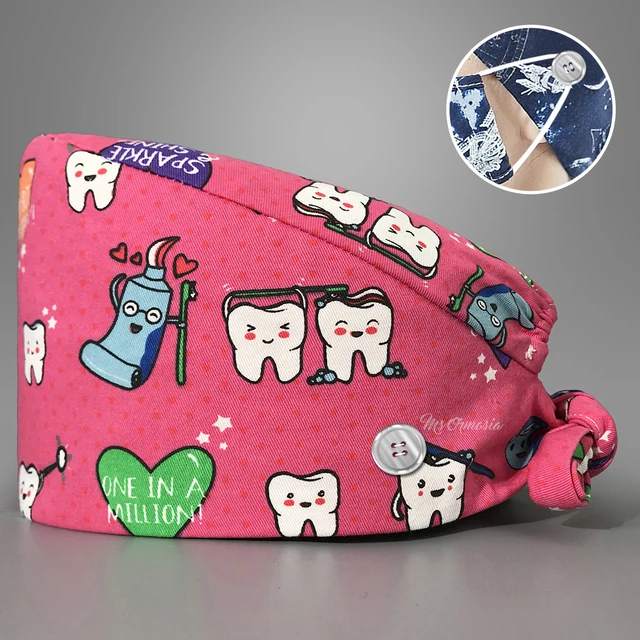 Fashion cotton Cute bird Cartoon print hats adjustable Scrub hat beauty salon nursing cap laboratory pet shop fashion scrub caps 12187