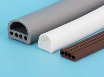 

9*4mm 5M Porous D Type Silicone Rubber Sealing Strip For Door / Window Sound Insulating Strip Self-adhesive Tape 3 Colors