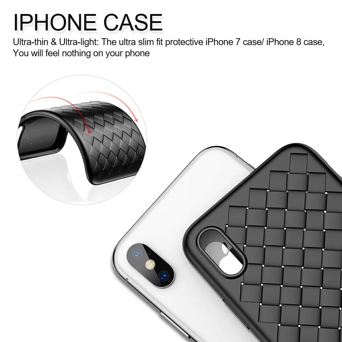 

Soft Case Luxury Braided For iPhone XS Max XR X 10 Case Grid Weaving Silicone Full Phone Cover For iphone 7 8 6 6s Plus
