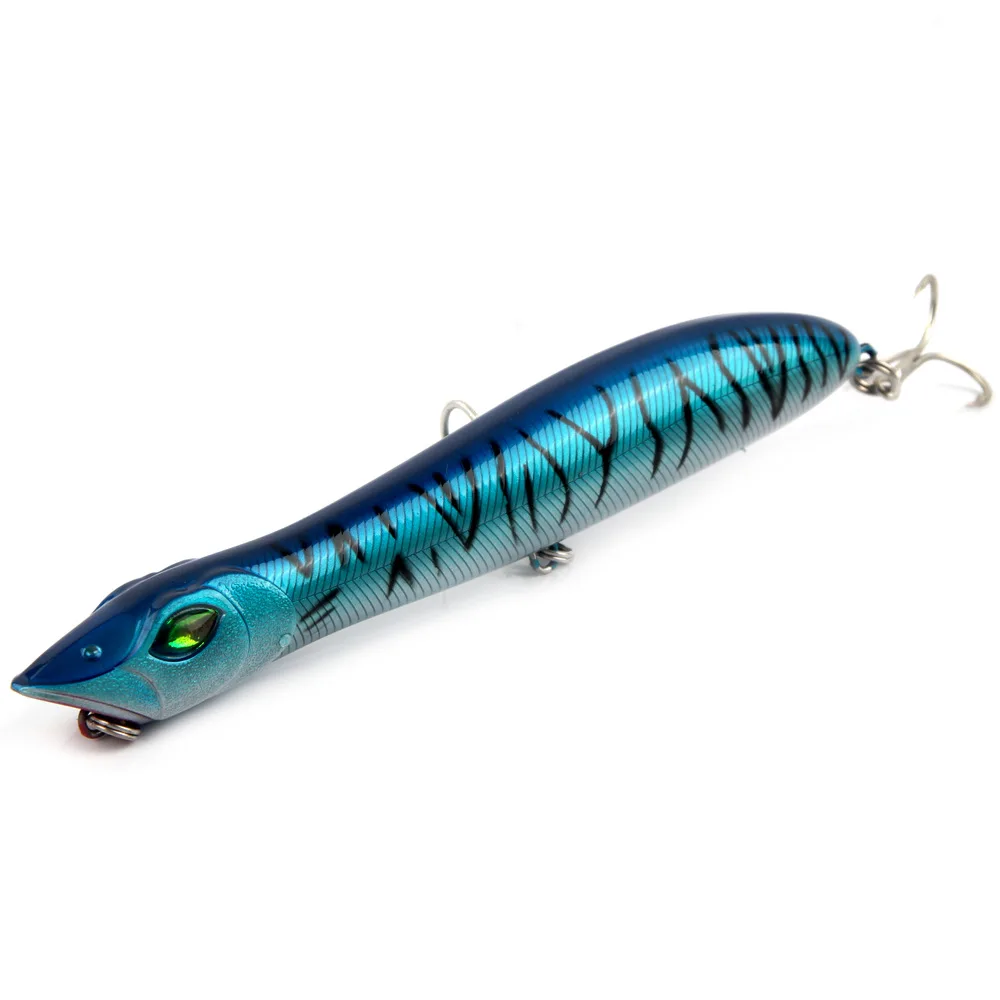 Snake Popper Head Lure 140mm 26g Floating Crankbait Sea Bass Pike Bait Pencil Topwater Popper Artificial Fishing Tackle