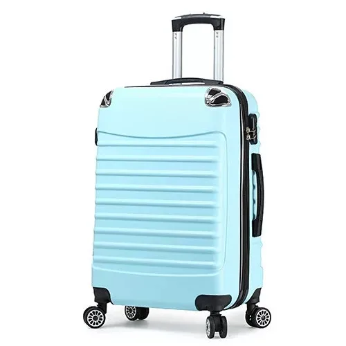 blue KLQDZMS 2" 24 дюймов ABS+ PC чемодан на колёсиках, Дорожный чемодан, Спиннер, брендовая сумка на колесиках - Цвет: blue