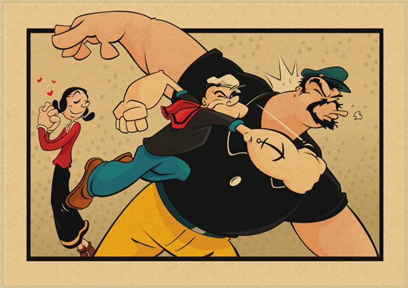 Popeye моряк с Бетти Буп классический фильм крафт бумага Бар плакат ретро