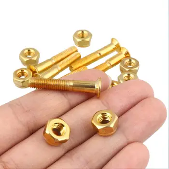 

8pcs/lot 29mm Skateboard Hardware Nails Bolt Screws Kit Set Skateboarding Gold