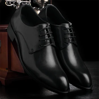 

Men Wedding Shoes Microfiber Leather Formal Business Pointed Toe for Man Dress Shoes Men's Oxford Flats Shoes