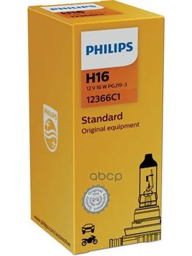 Лампа Галогенная H16 12v 19w Pgj19-3 Philips арт. 12366C1