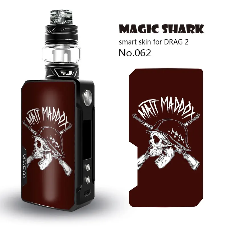 Волшебная Акула 2.5D стерео горячая Распродажа череп Лев медведь зверь Vape комплект Pod чехол наклейка пленка кожа для Voopoo Drag II 2