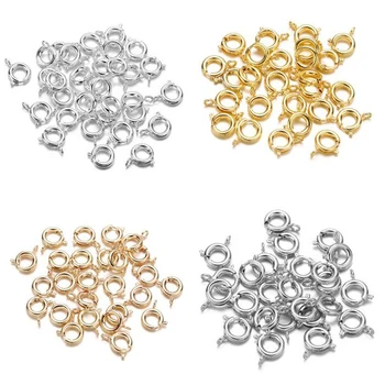 

Jewelry Clasp Metal Spring Ring Clasp with Open Jump Ring for Chain Necklace Clasps & Hooks for Jewelry Making 6mm 50/100pcs