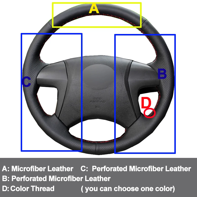 Чехол на руль автомобиля для Toyota горlander 2008 2014 Camry 2007 2011 Braid Volant 2009 2010 2012 2013|Чехлы