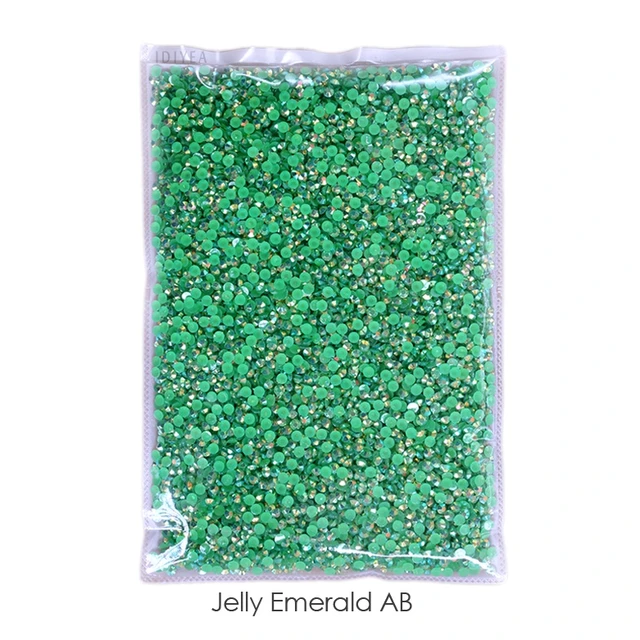 Wholesale Jelly AB Resin Non Hot Fix Rhinestones Cтразы Flatback Plastic Crystals Strass Glitters Stone Bulk Big Package for DIY Jelly Emerald AB