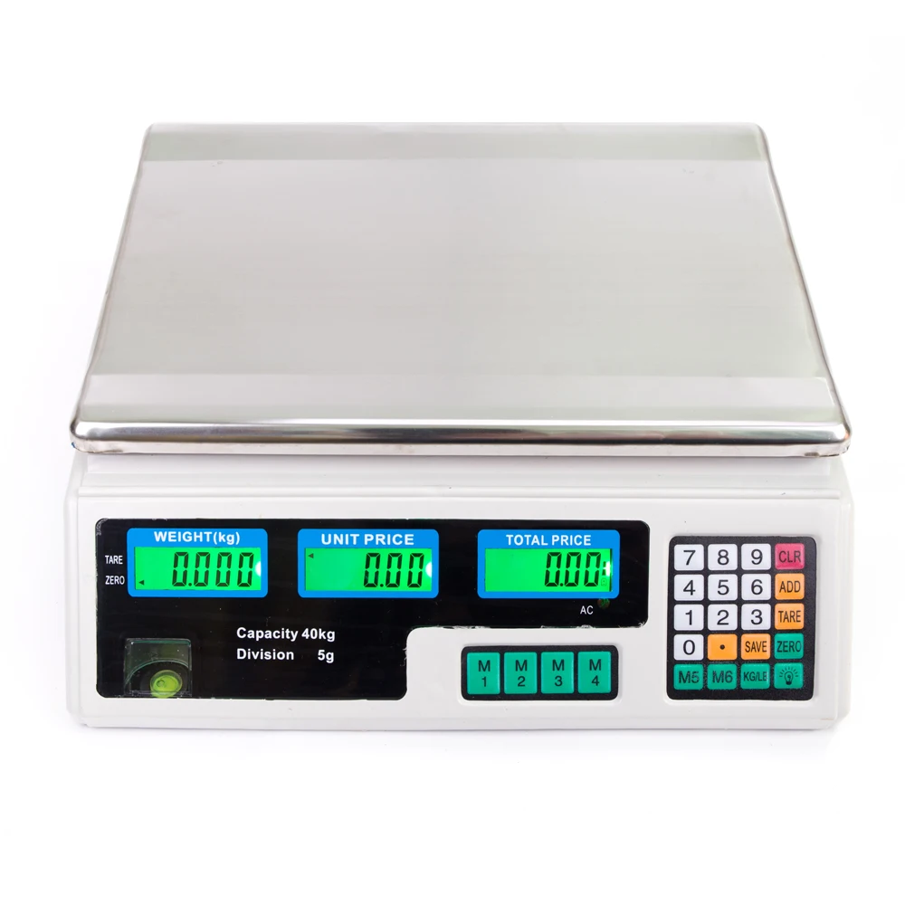  ACS-30 40kg/5g Digital Price Computing Scale for Vegetable US Plug Silver & White TB Sale - 4000548662428