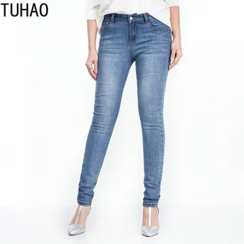

TUHAO 3XL 4XL Jeans Woman High Waist Plus Size Stretch Autumn Full Length Skinny Slim Denim Pants for Women 5XL 6XL Big Size WM5