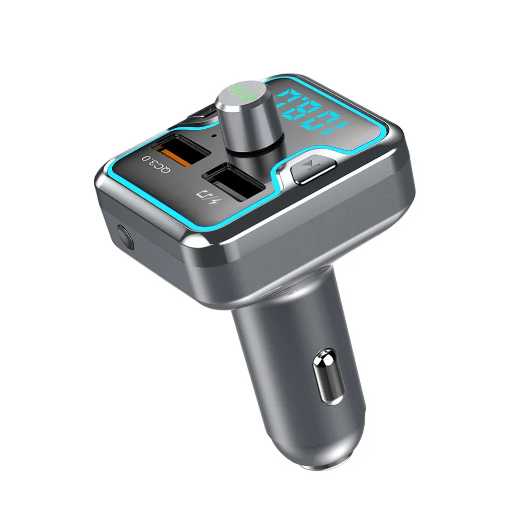 Автомобильный Bluetooth FM USB передатчик порт зарядки для сотового телефона зарядное устройство 7 цветов с Hands Free автомобильный светодиодный подсветка MP3# BL30