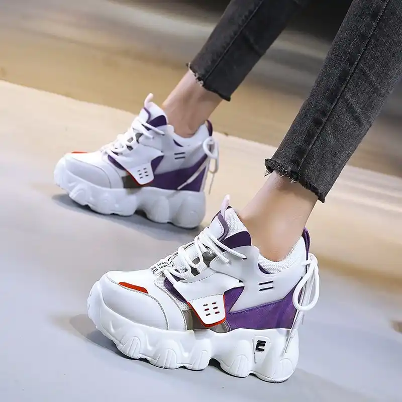 Baskets compensées noires femme Clearance