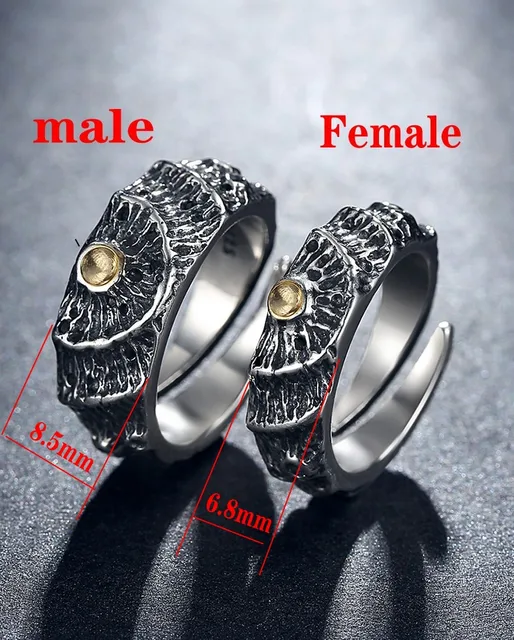 Anello da coppia fatto a mano con meteorite maschio in argento