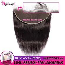 Piaoyi 13x6 HD кружевной фронтальный прямой фронтальный бразильский Реми человеческие волосы кружева лобовое закрытие с детские волосы бесплатно/средняя часть