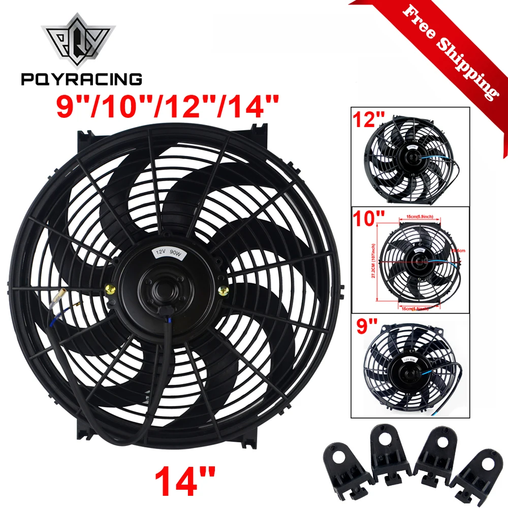 

Universal 9" 10" 12" 14" Motor Engine Radiator Oil Cooler Cooling Electric Pull Push Fan Radiator Engine Cooling Fan 12V 80W
