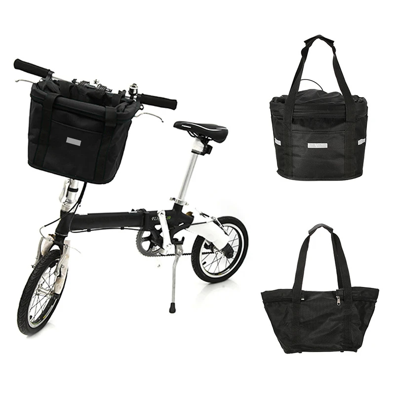 Black Bicycle Basket Waterproof Multifunction Designed Electric Folding Cycling Accessories Road