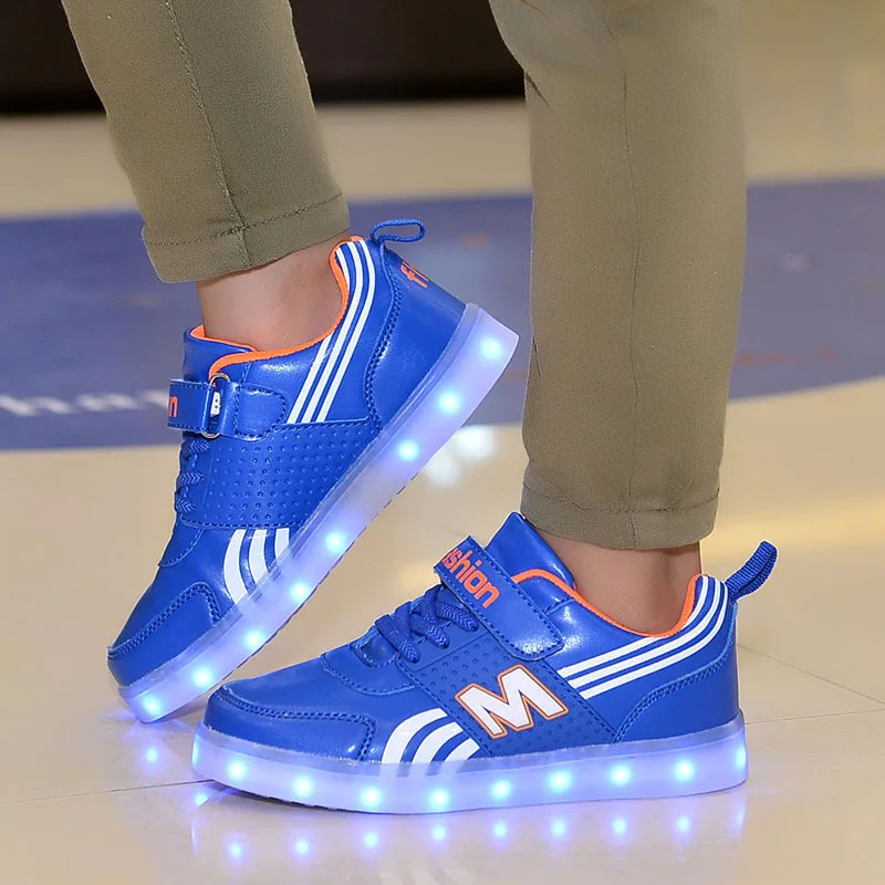 Children's Luminous Sneakers for Boy Girl USB Charging Autumn Winter Led Light Shoes for Kids Sneakers Baby Usb Recharge