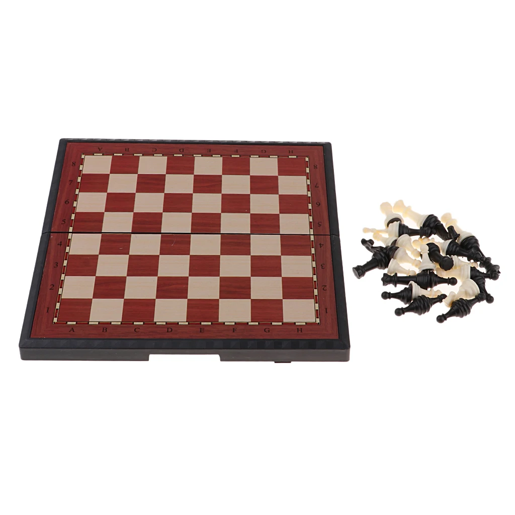 Plastic Folding Chess Board Game Travel Set for Kids Youth Adults, International Chess Puzzle Games, Great Gift for Boys Girls