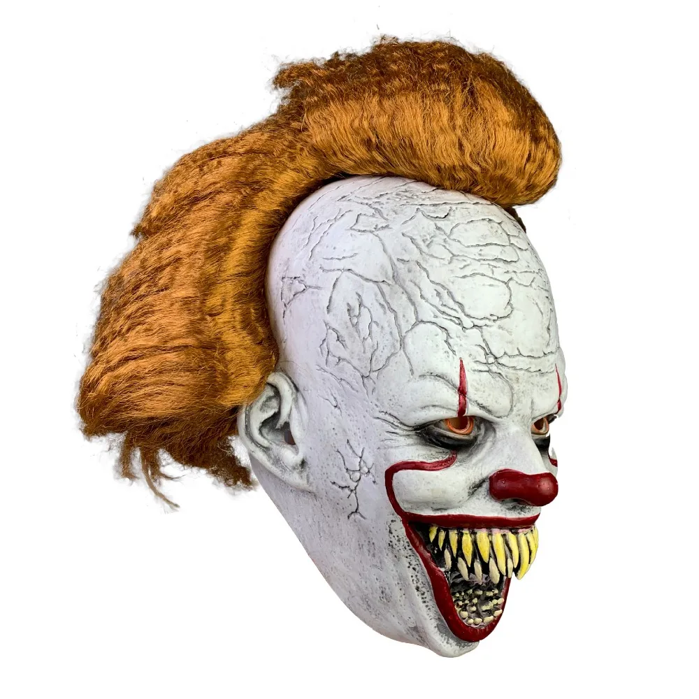 Светодиодный Stephen King's It Pennywise полная латексная маска для лица Хэллоуин пугающая Маска Клоун для косплея вечерние маски реквизит