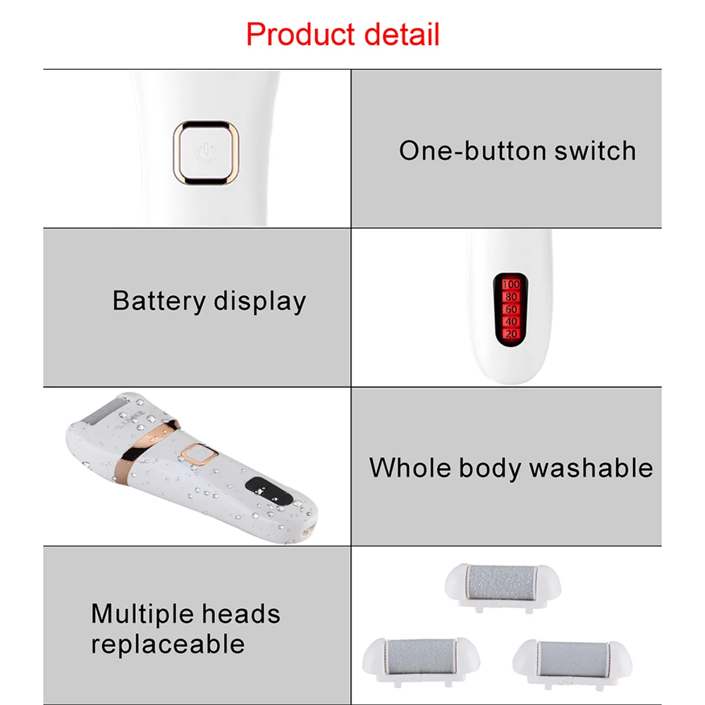 

Electric Foot Callus Removers Rechargeable Pedicure Device Electronic Foot File Exfoliating Scrub Foot Care Pedicure Tooll