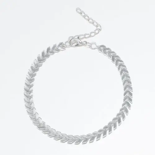 Посеребренный Летние ножные браслеты Boho Fishbone золотого и серебряного цвета модные украшения для щиколотки стопы цепочка на ногу для женщин Подарки - Окраска металла: Посеребренный
