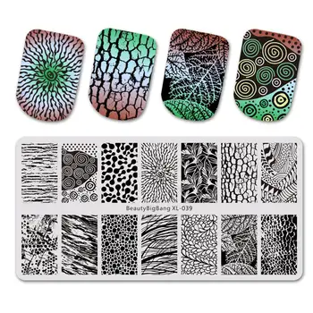 

BeautyBigBang 6*12cm Stamping For Nails Retro Flower Leaf Theme Nail Art Template Nail Stamping Plates BBB XL-039