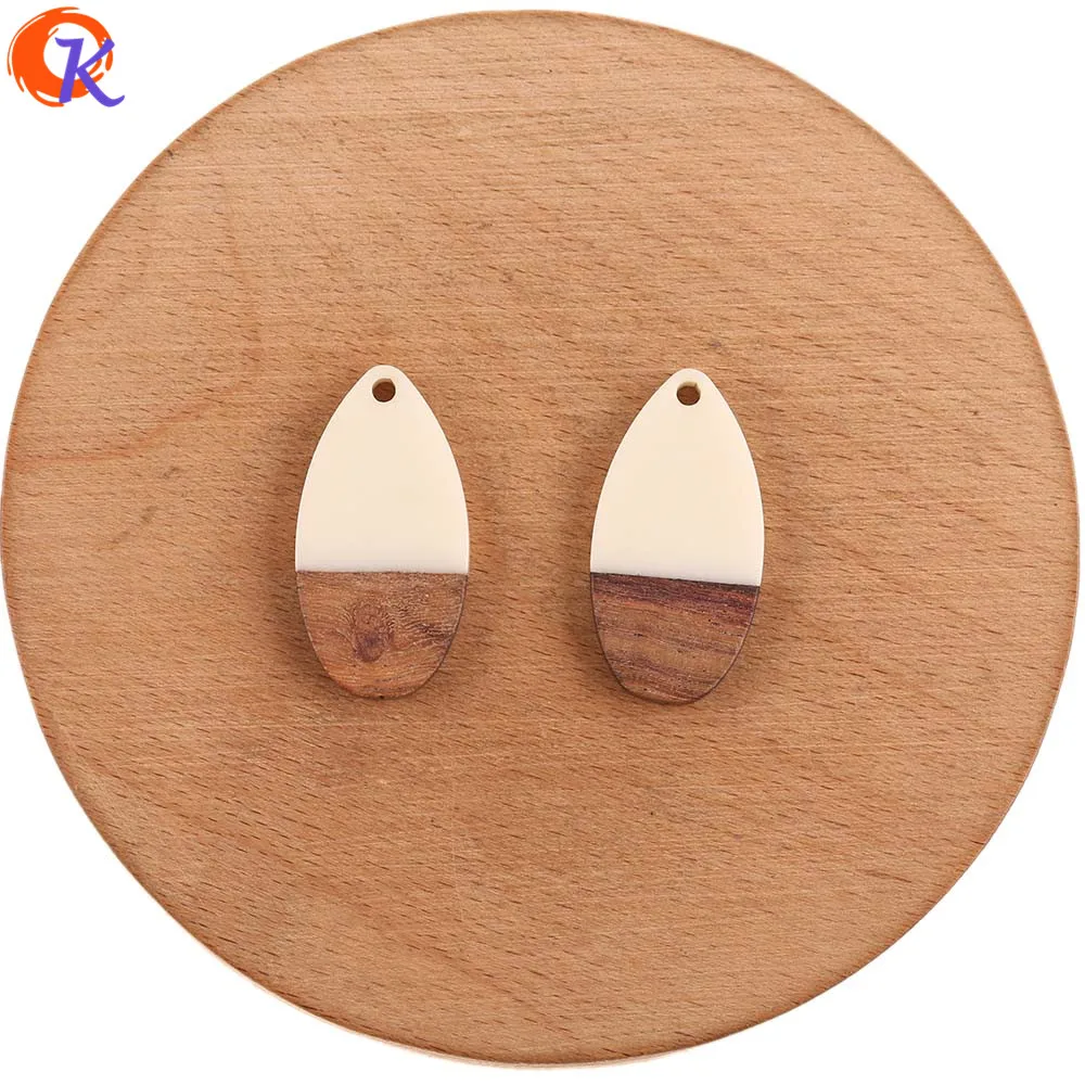 Сердечный Дизайн 50 шт 16*31 мм DIY Изготовление сережек/ручная работа/форма капли/натуральное дерево и смола/фурнитура для сережек/ювелирные аксессуары - Цвет: White