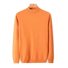 

2021NEW 2021 Autumn and Winter New Men Turtleneck Pullover Sweater Fashion Solid Color Thick and Warm Bottoming Shirt Male