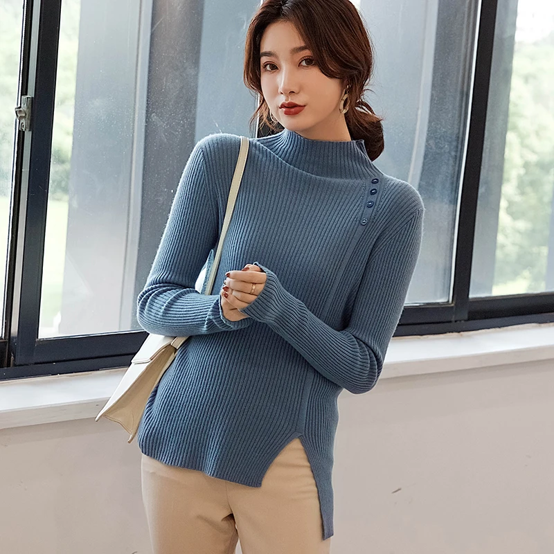 

Soft High Elastic Women Sweaters 100% Cashmere Knitting Pullovers 2019 New Fashion Ladies Jumpers 4Colors Clothes